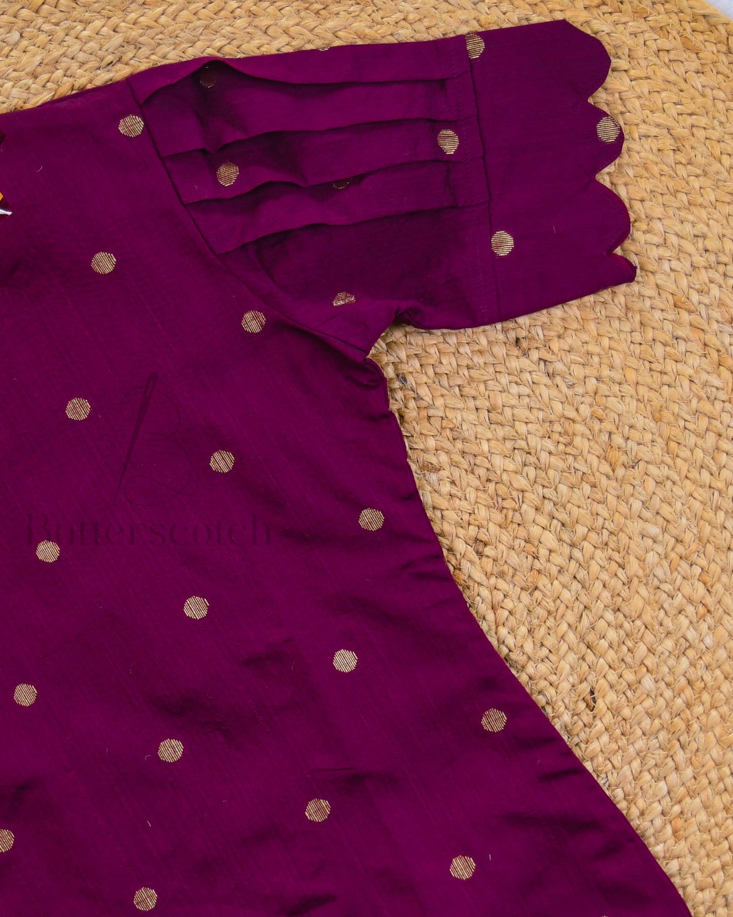 Ready to Ship: VARNIKA - Wine Raw Silk 3 Piece Set