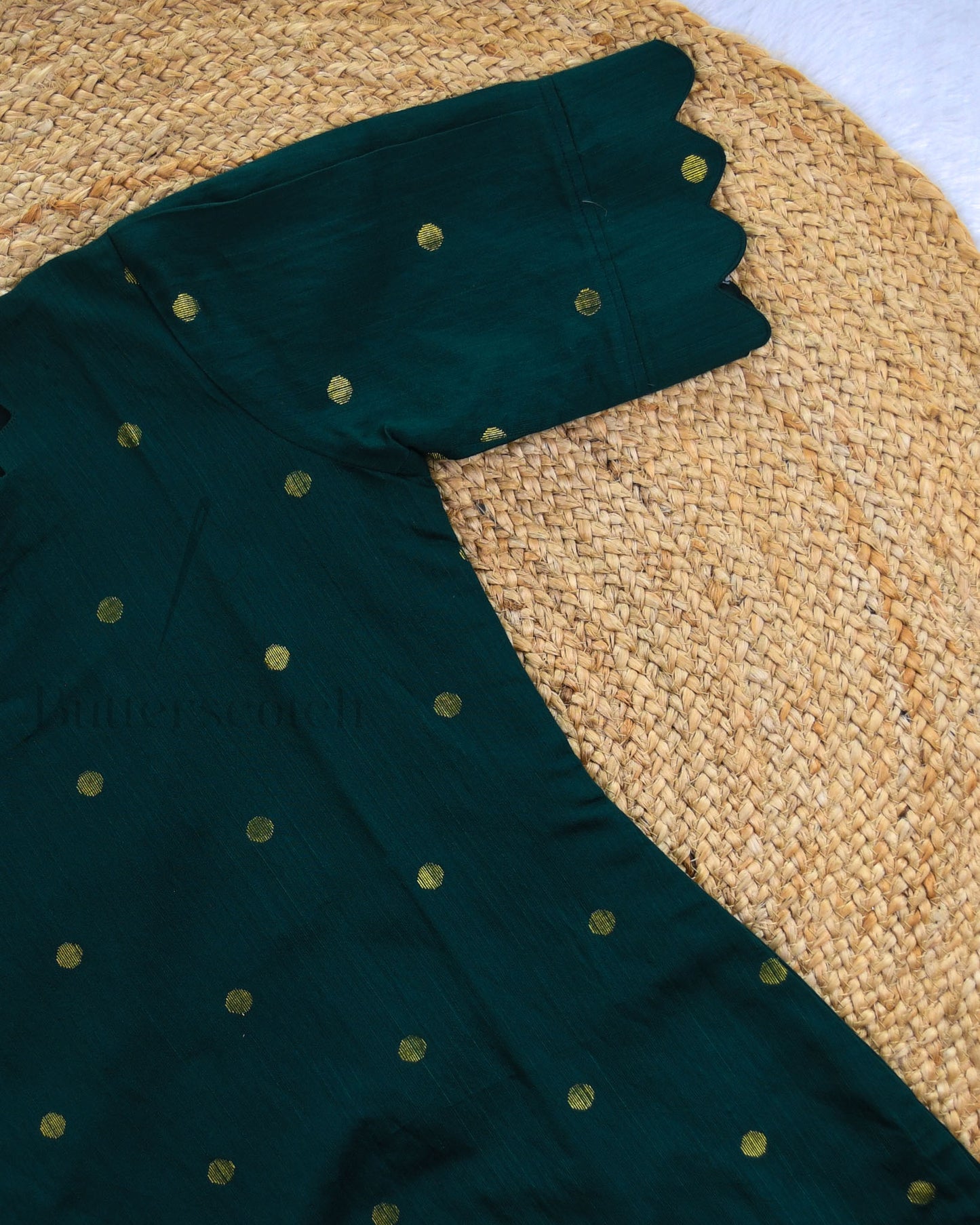 Ready to Ship: NYRA - Bottle Green Raw Silk 3 Piece Set