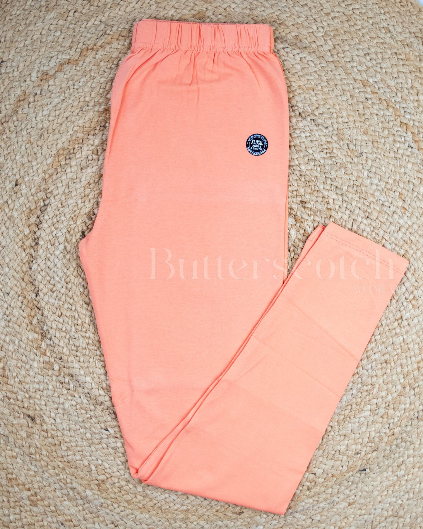Ready to Ship: Coral Bio- Washed 95% Cotton Leggings
