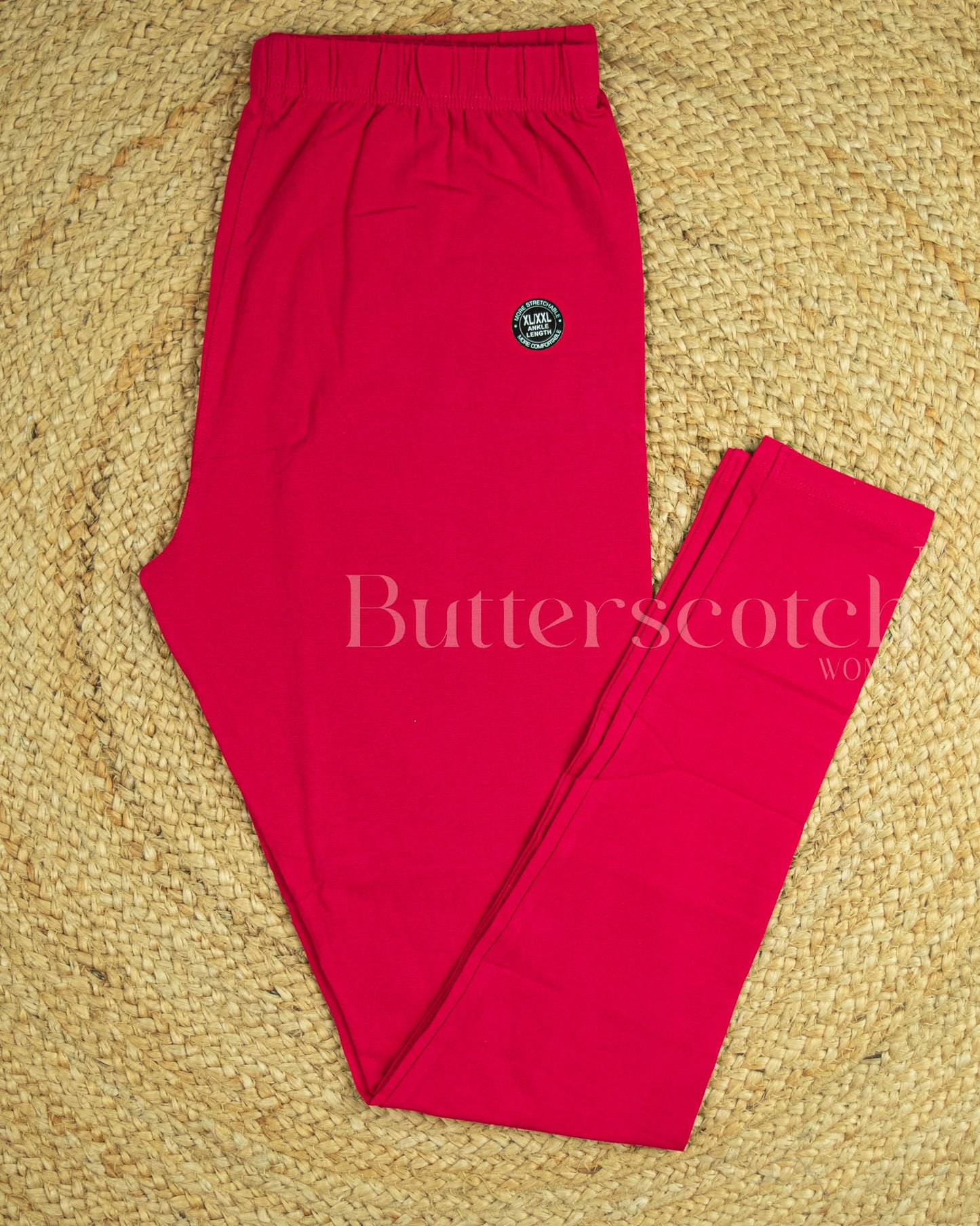 Ready to Ship: Bright Pink Bio- Washed 95% Cotton Leggings