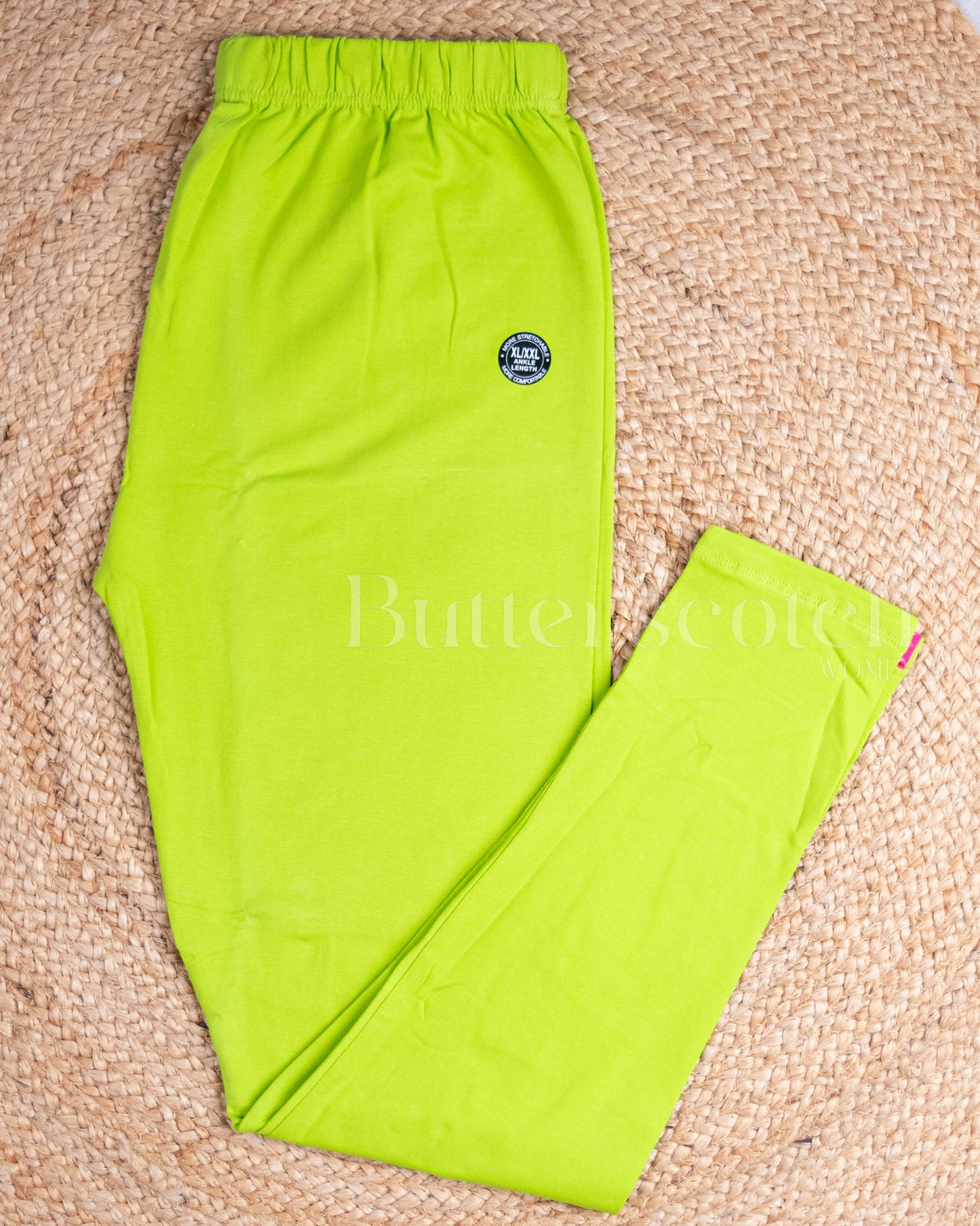 Ready to Ship: Mint Green Bio- Washed 95% Cotton Leggings