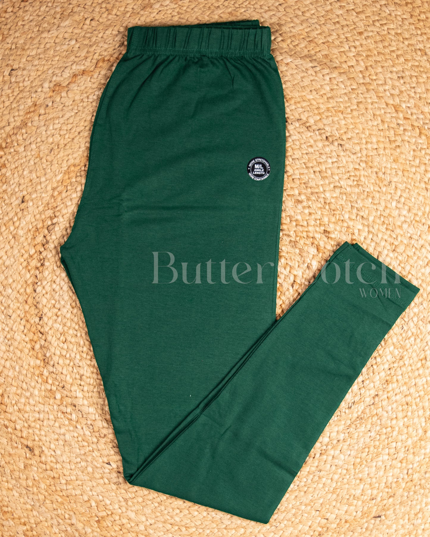 Ready to Ship: Forest Green Bio- Washed 95% Cotton Leggings