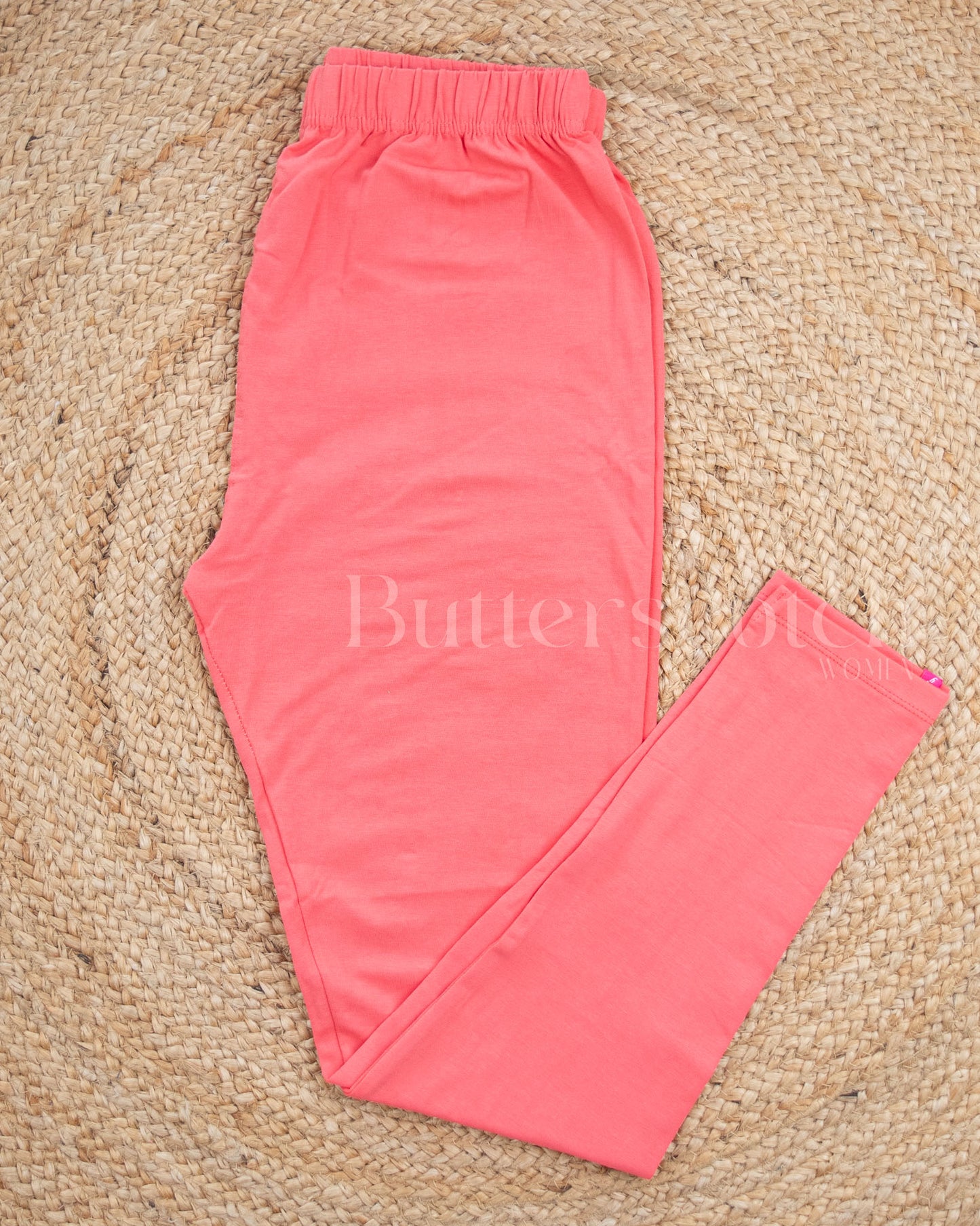 Ready to Ship: Peach Bio- Washed 95% Cotton Leggings