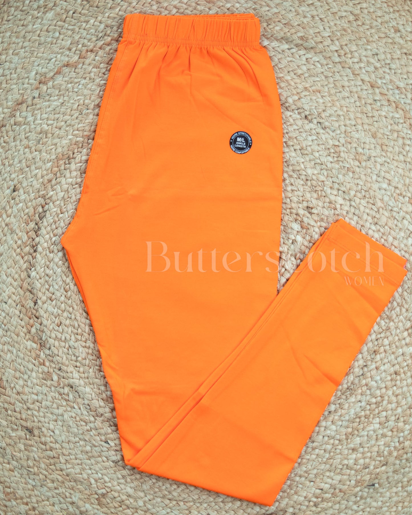 Ready to Ship: Orange Bio-Washed 95% Cotton Leggings