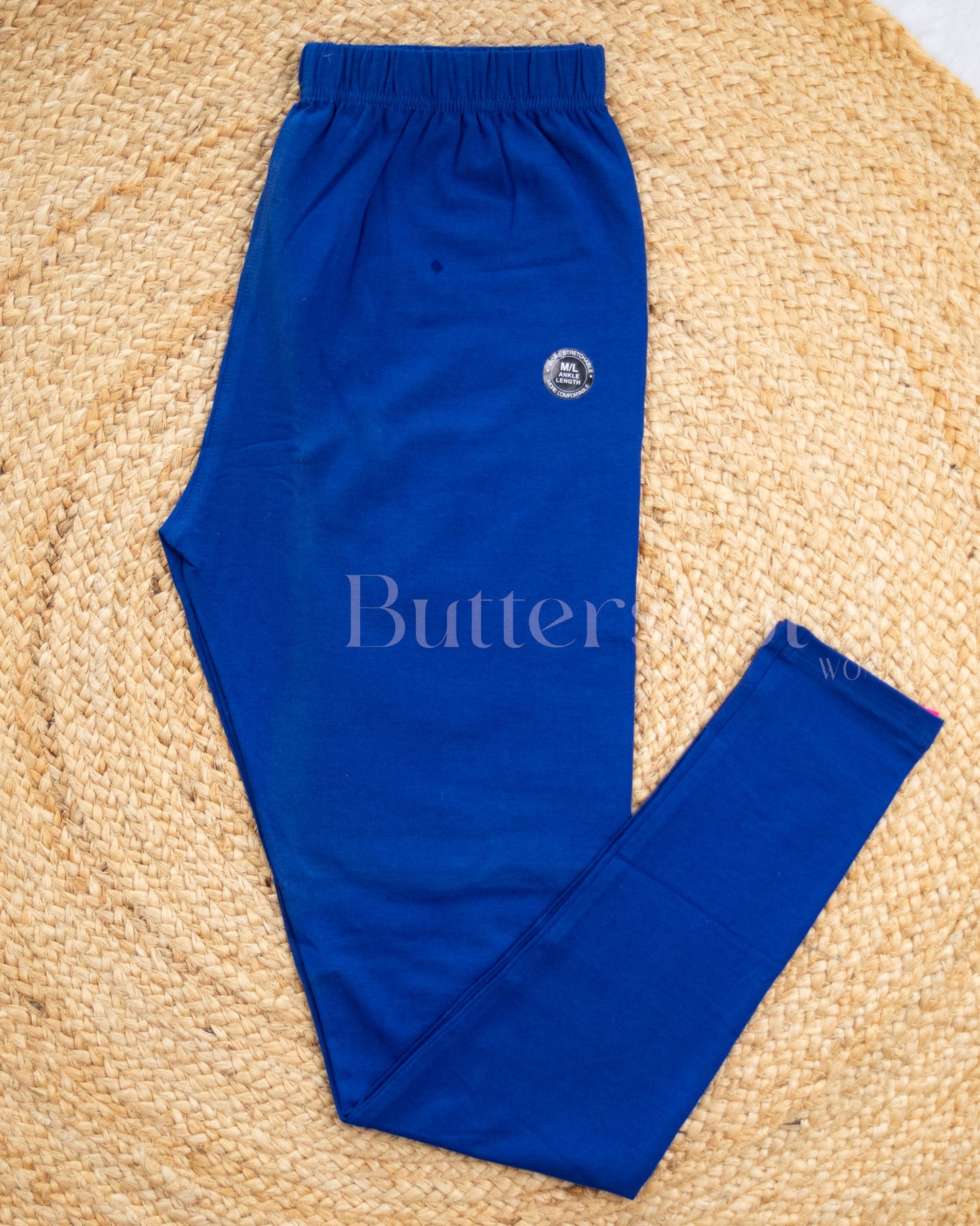 Ready to Ship: Navy Blue Bio- Washed 95% Cotton Leggings