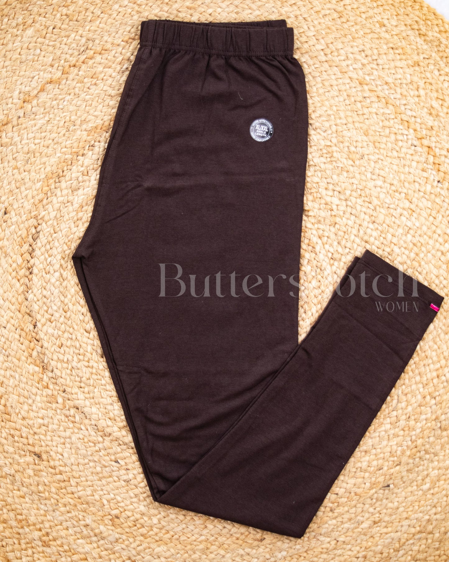 Ready to Ship: Coffee Brown Bio-Washed 95% Cotton Leggings