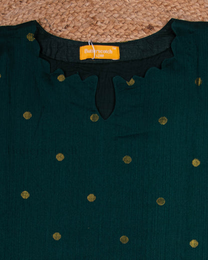 Ready to Ship: NYRA - Bottle Green Raw Silk 3 Piece Set