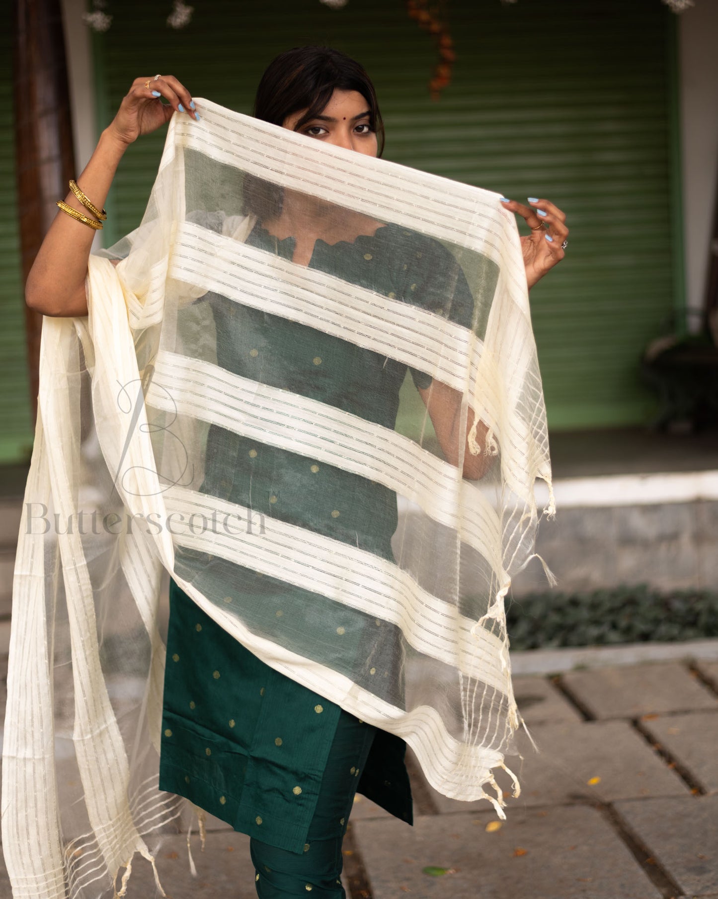 Ready to Ship: NYRA - Bottle Green Raw Silk 3 Piece Set