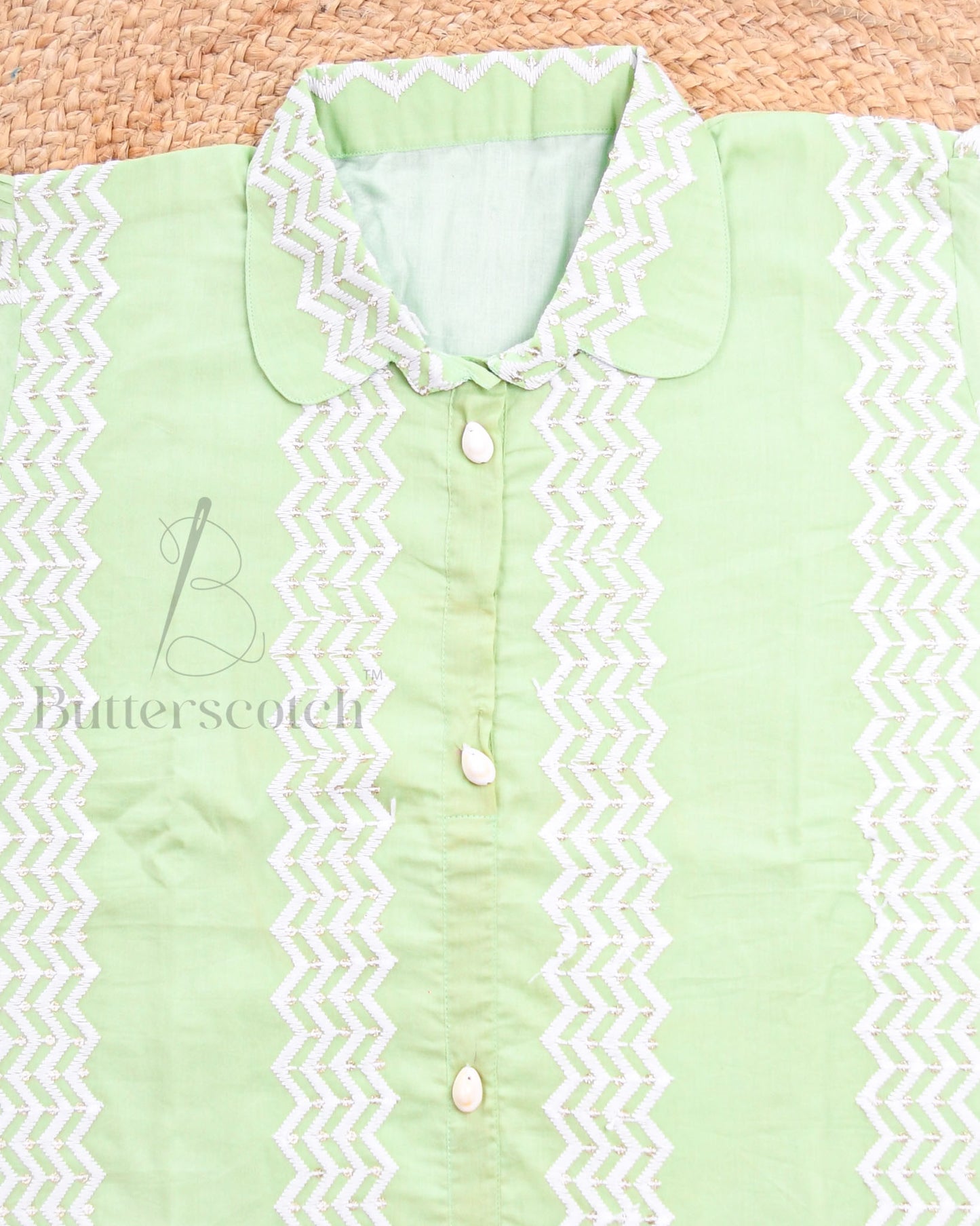 Ready to Ship: Pista Green Cambric Cotton Kurti
