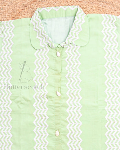 Ready to Ship: Pista Green Cambric Cotton Kurti