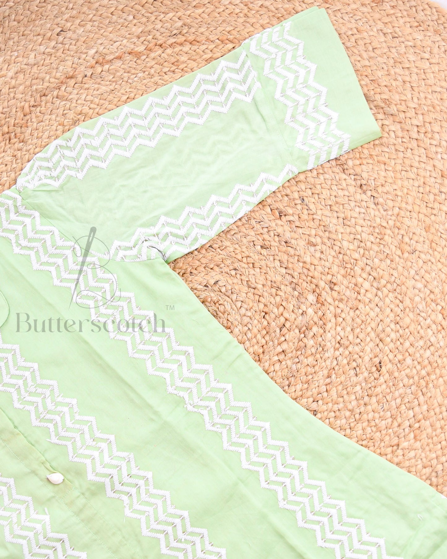 Ready to Ship: Pista Green Cambric Cotton Kurti