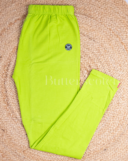 Ready to Ship: Mint Green Bio- Washed 95% Cotton Leggings