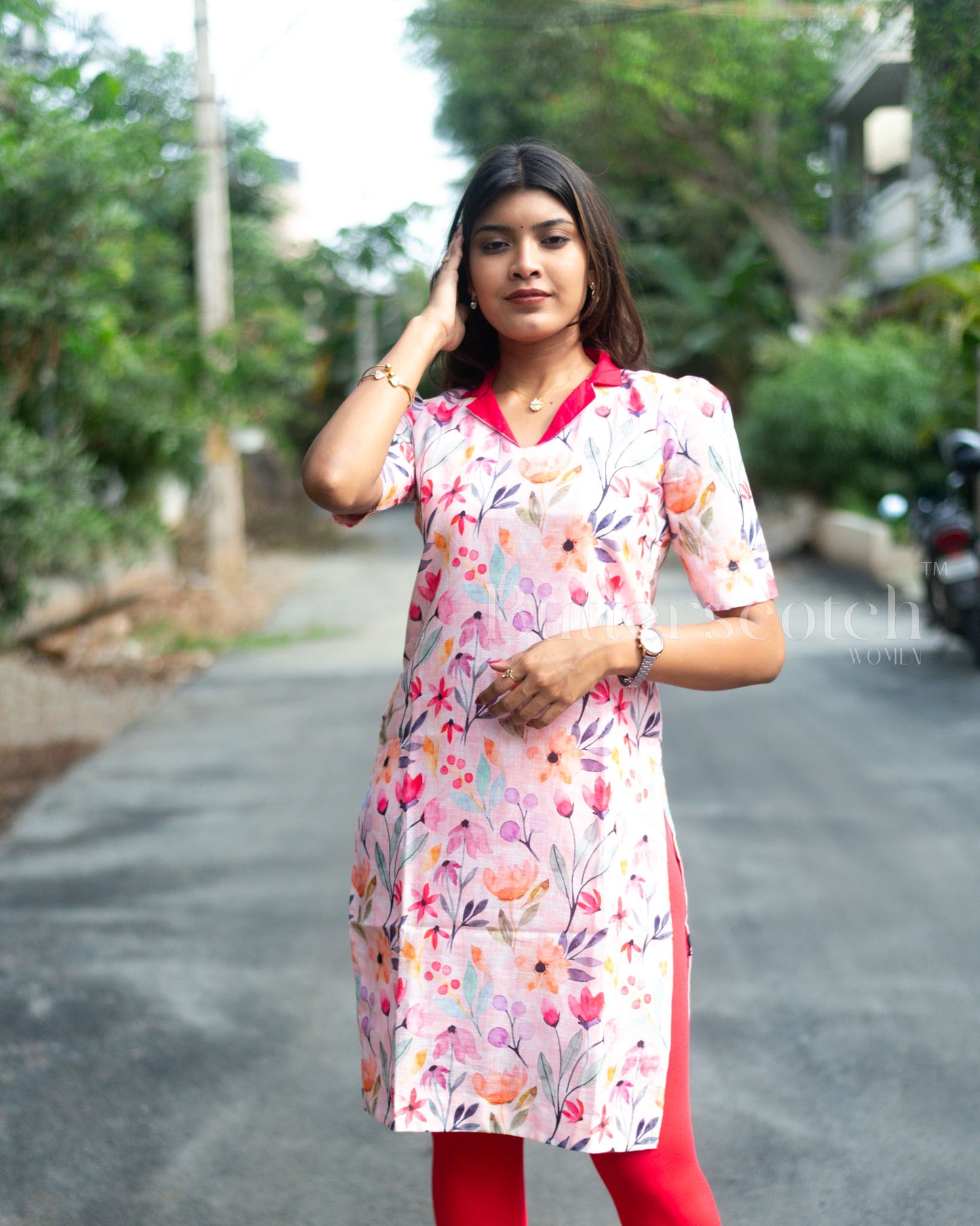 Ready to Ship: Baby Pink Linen Kurti