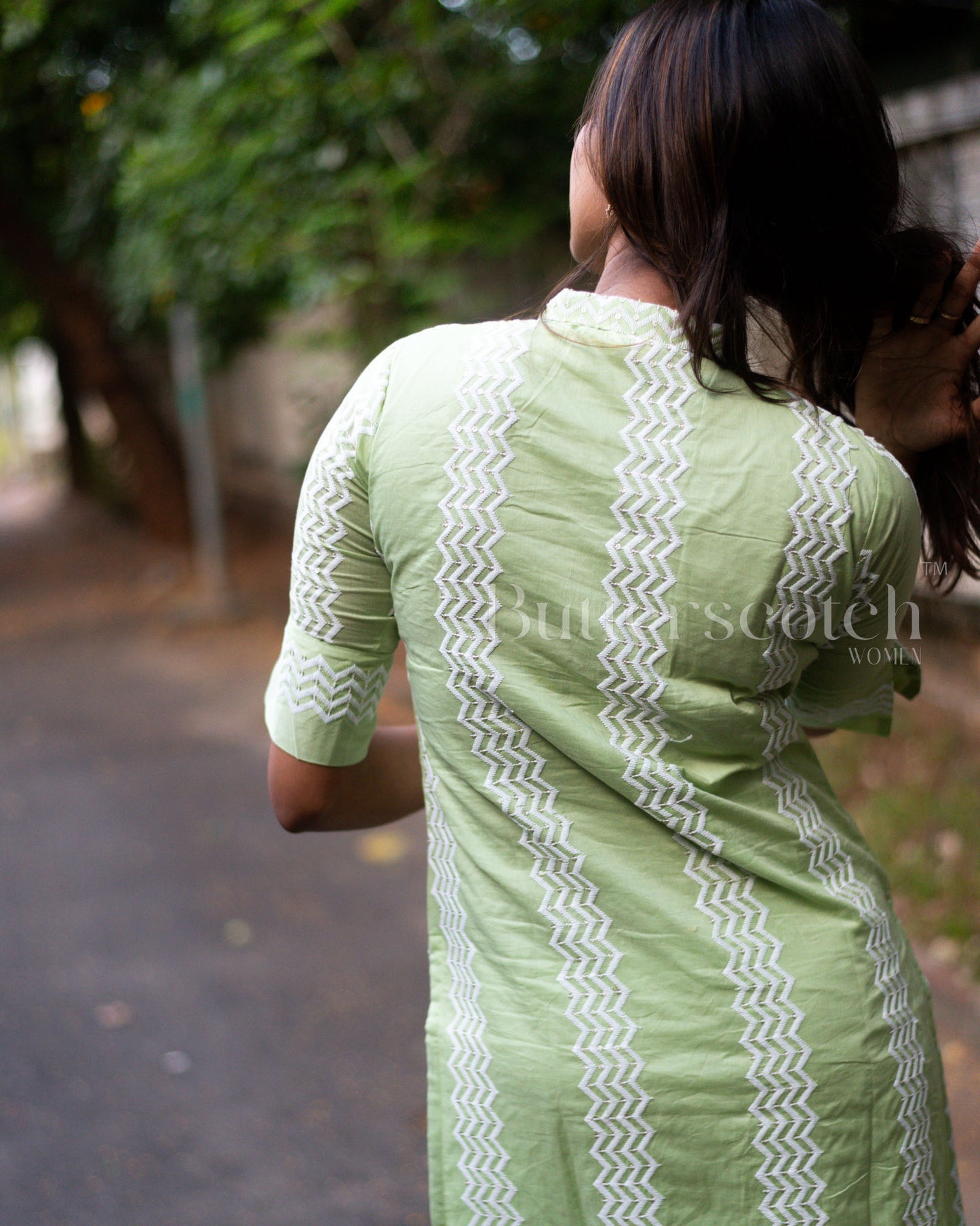 Ready to Ship: Pista Green Cambric Cotton Kurti